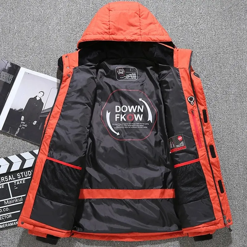 Men's Skiing Down Jacket and Bibs Pants Set