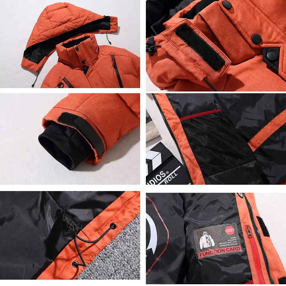 Men's Skiing Down Jacket and Bibs Pants Set