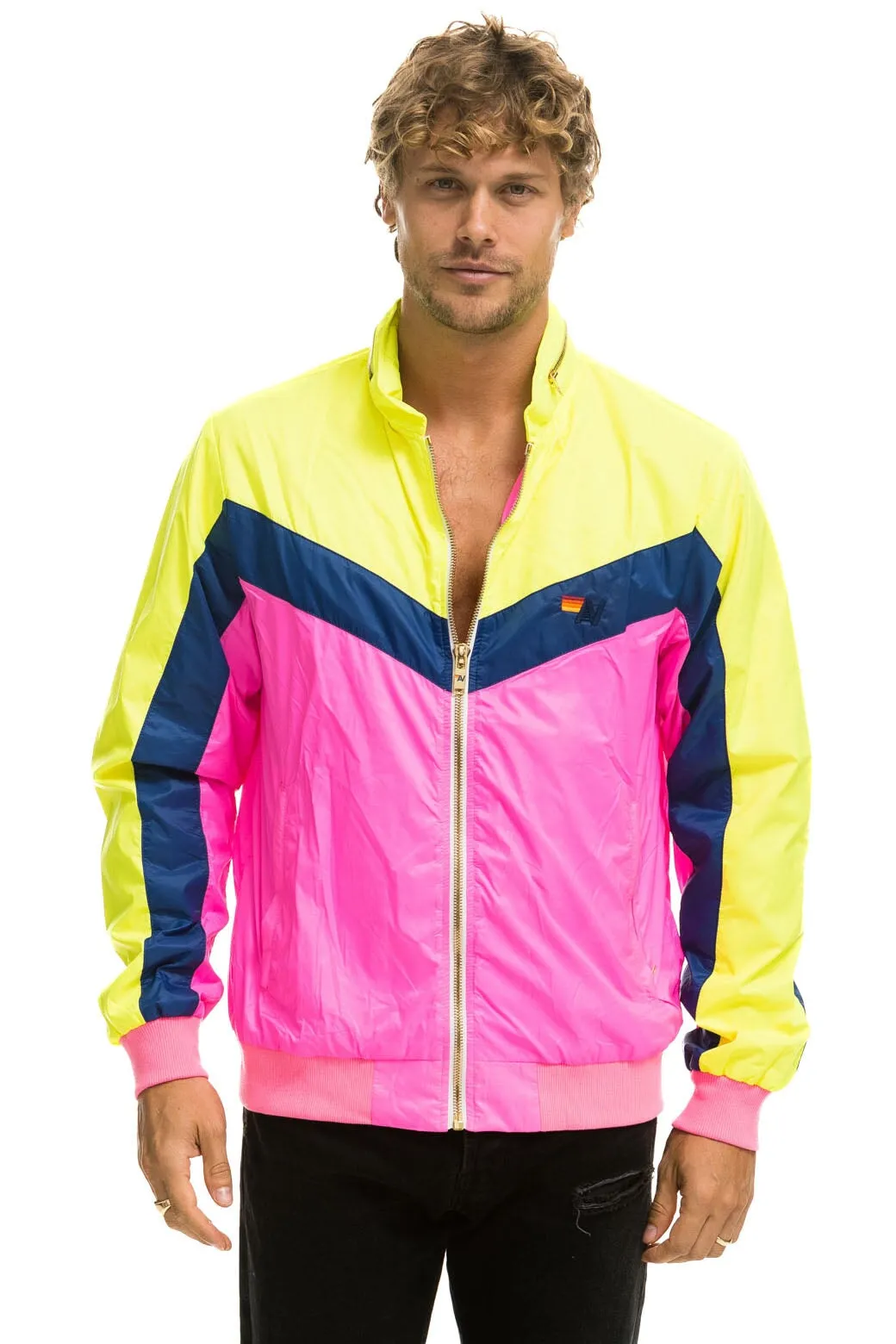 MEN'S WINDBREAKER JACKET - NEON PINK