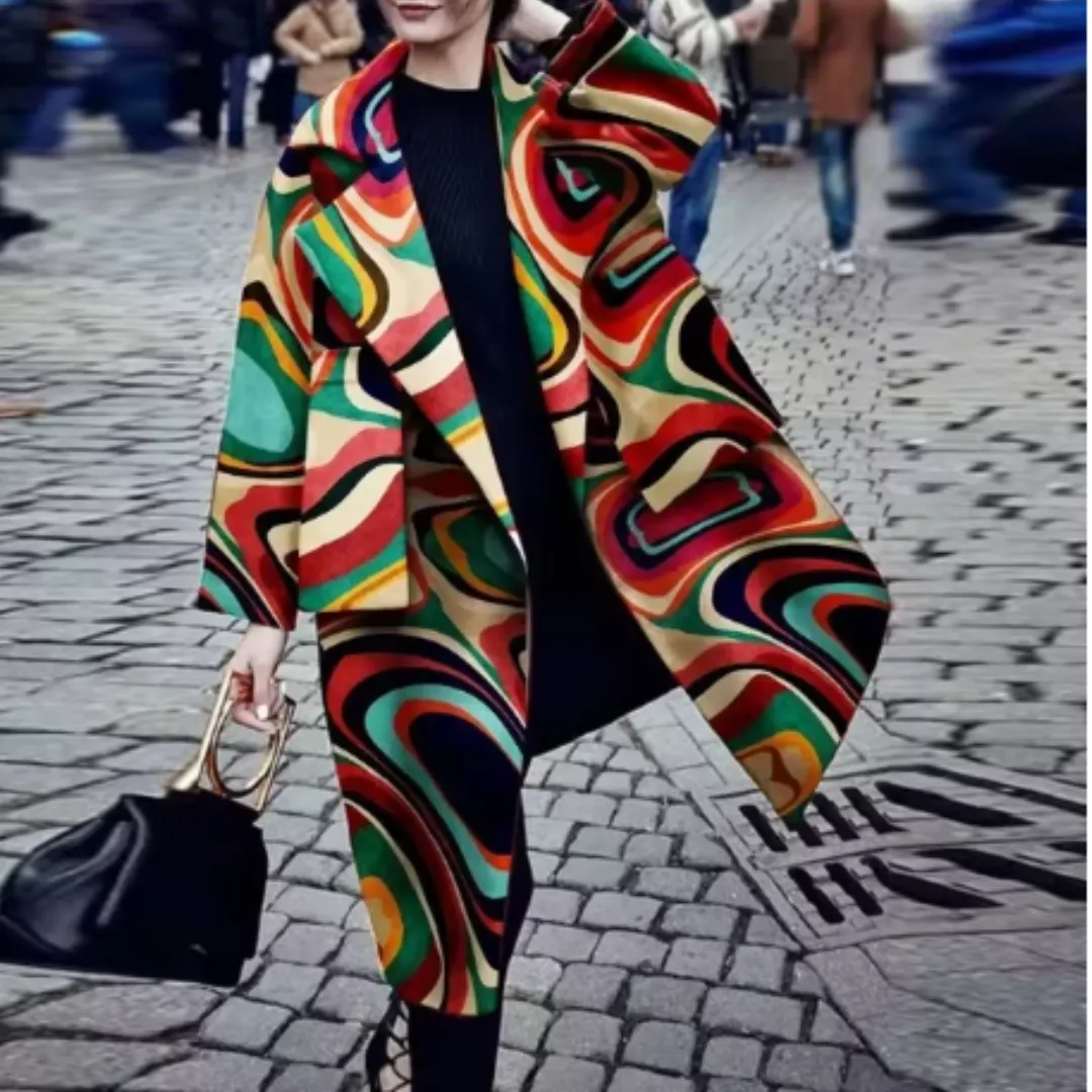 Multi-Colored Trench Coat