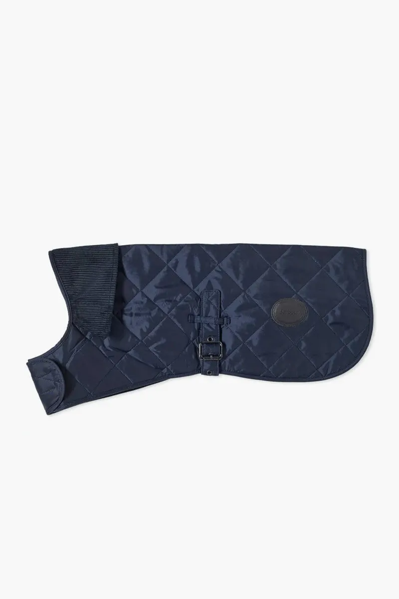 Navy Quilted Dog Coat