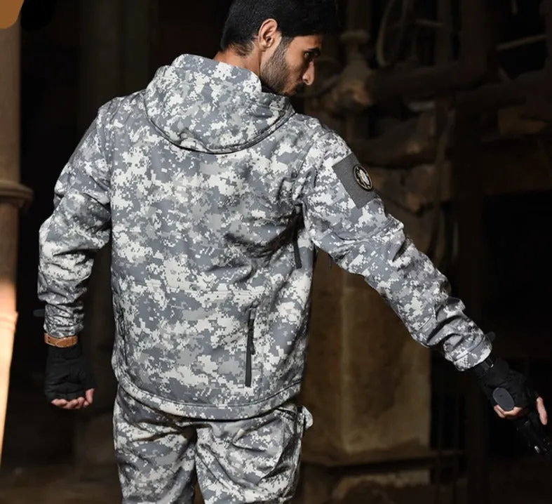 Nsqured "Tactical Camo Shield" Men's Military Fleece Jacket