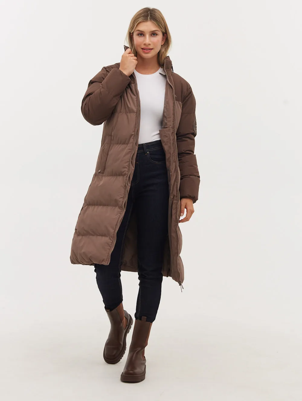 Phyllis Two-Tone Long Parka