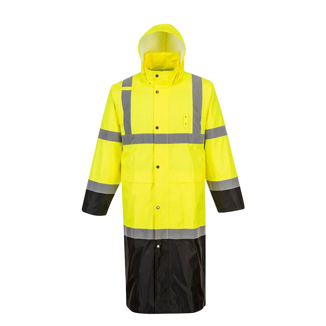 Portwest Hi-Vis Contrast Rain Coat 48" (UH446YBR)