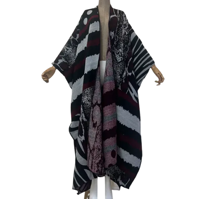 Pre Order: Cozy Retro Print Maxi Cardigan - WINI