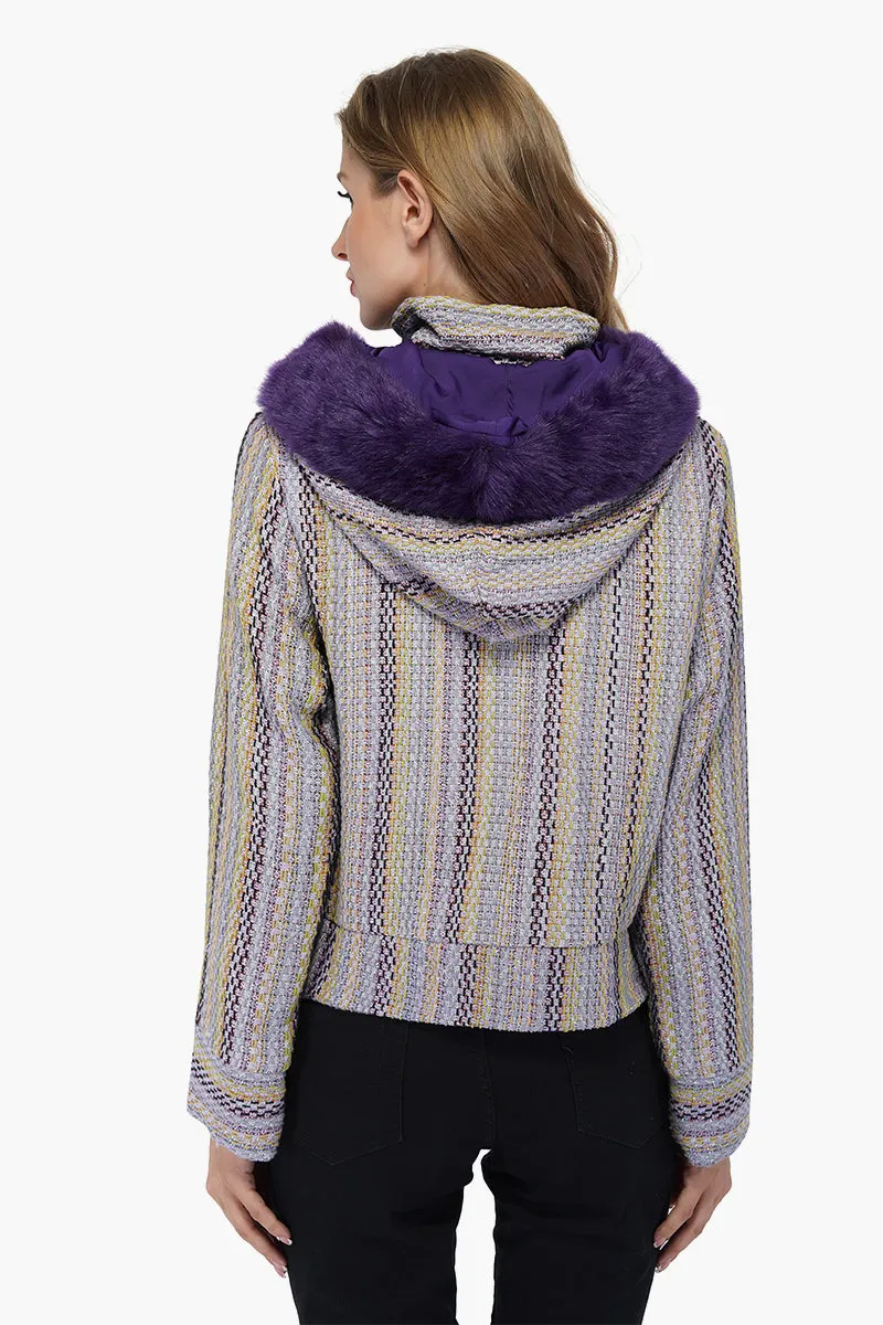 Purple Passion Faux Fur Bomber Jacket