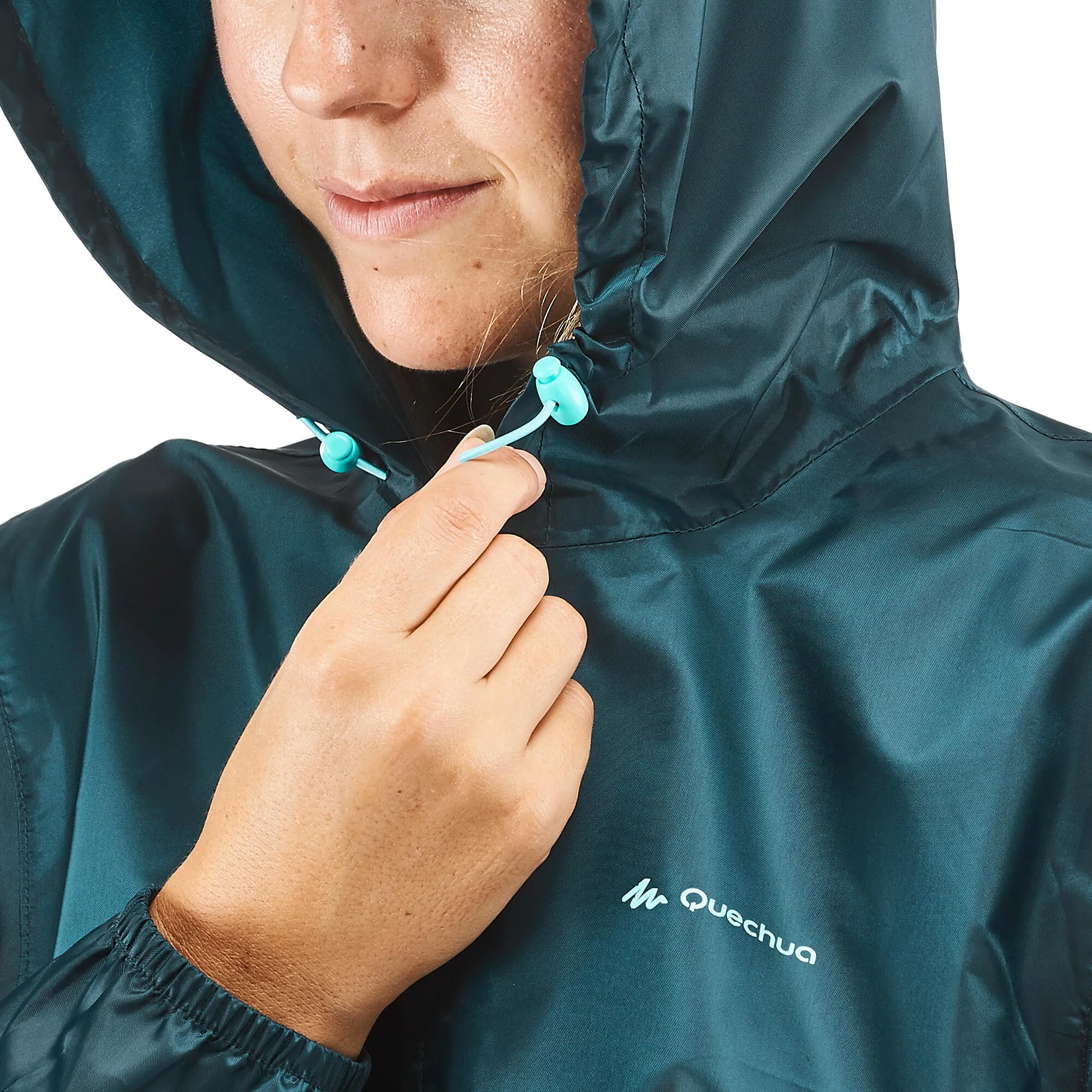 Quechua Women's Raincut 1 2 Windproof and Water-repellent Rain Jacket