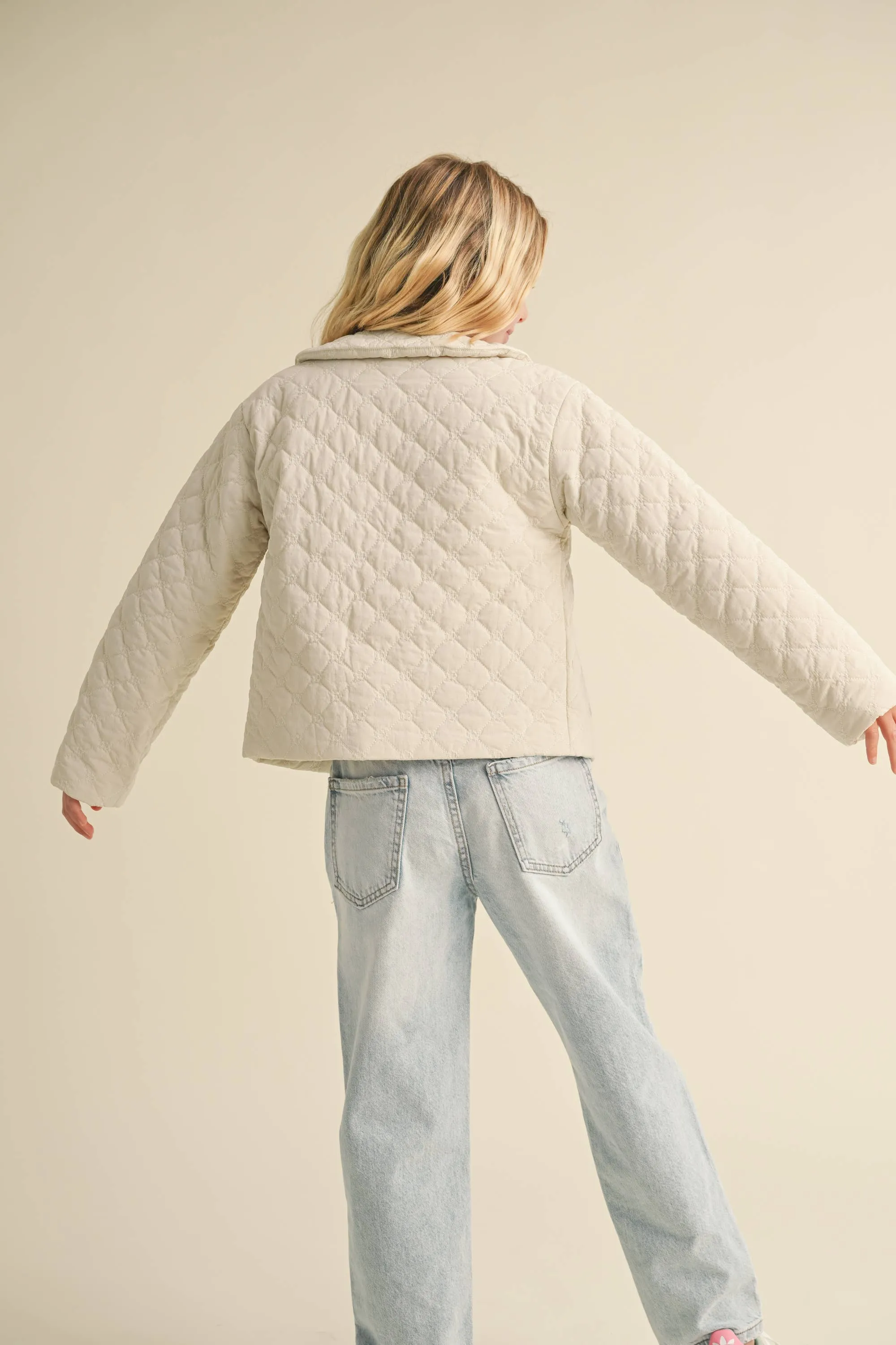 Quilted Puff Jacket- Cream