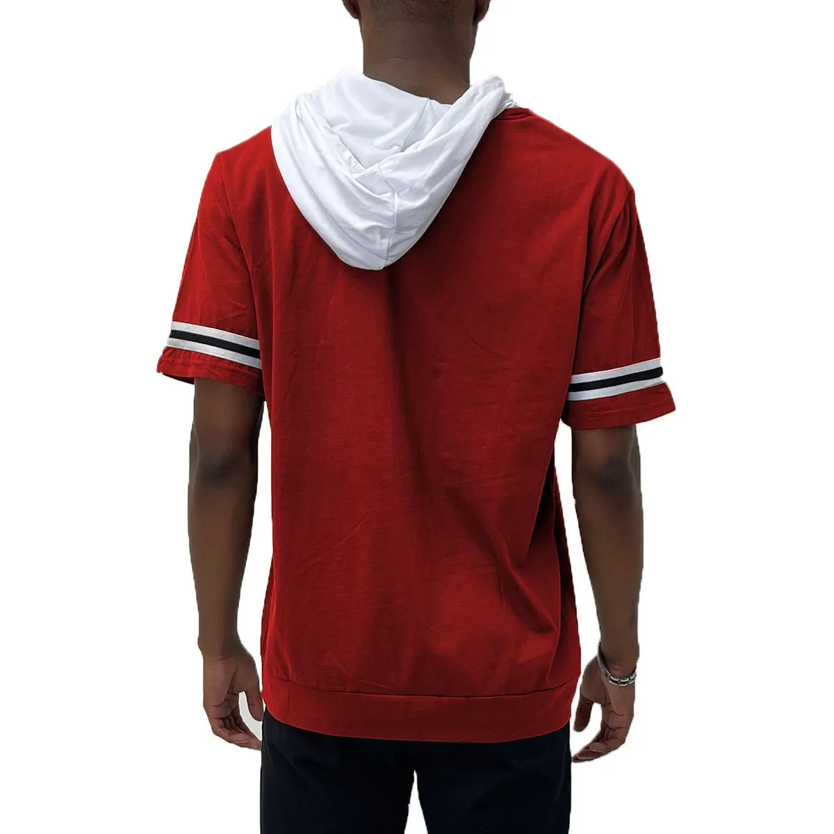 Red Taped Sleeve Hoodie Tee