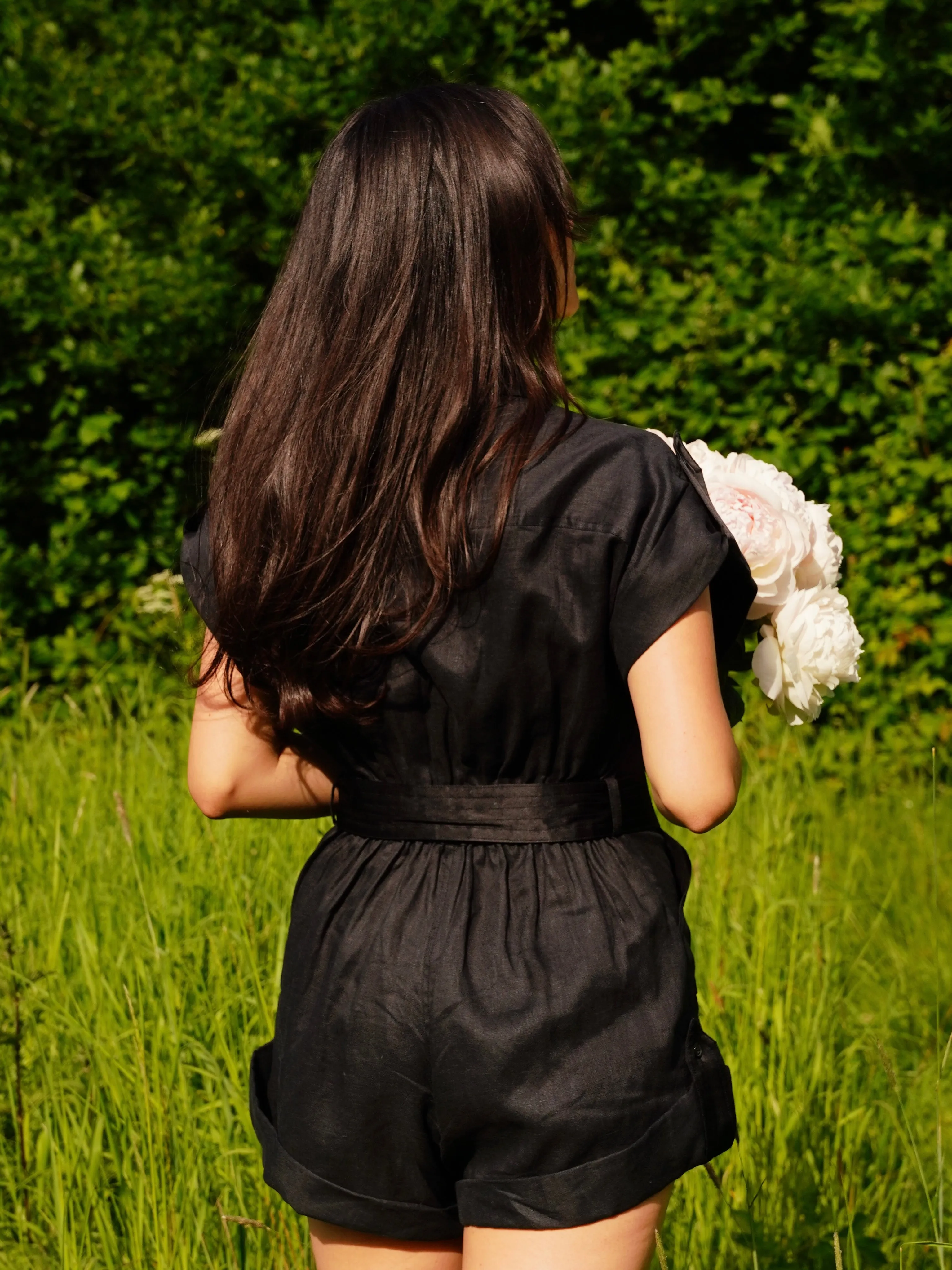 Riviera Linen Jumpsuit Black