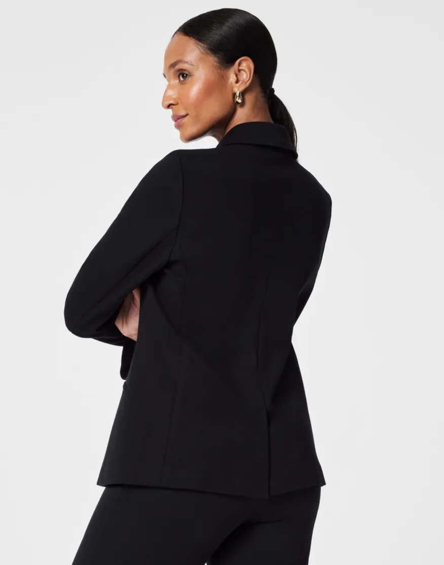 Spanx Perfect Asymmetrical Tailored Blazer Black