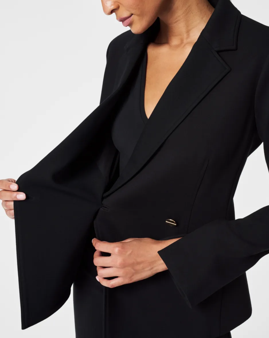 Spanx Perfect Asymmetrical Tailored Blazer Black