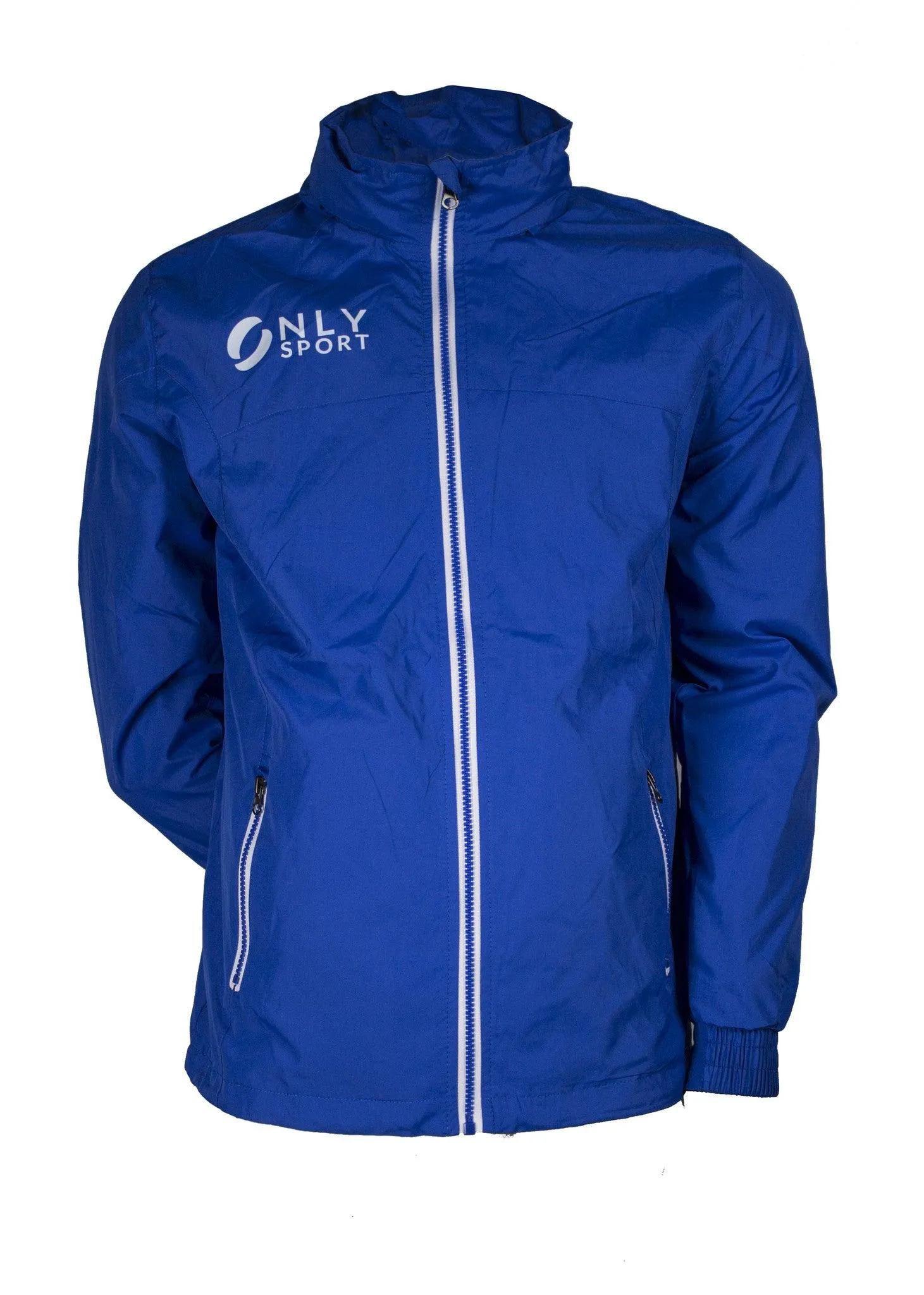 SPRAY JACKET WITH WHITE ZIP TRIM - ROYAL BLUE