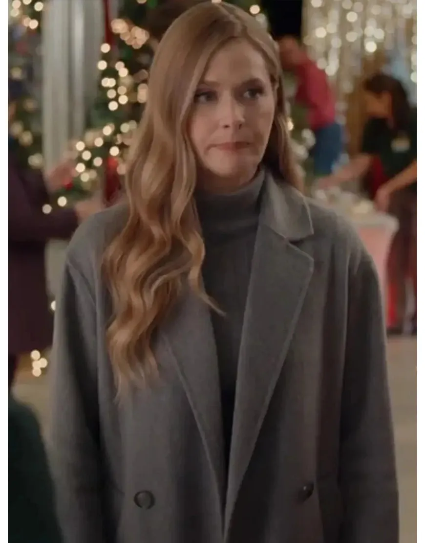 Sugar plummed Maggie Lawson Grey Wool Coat