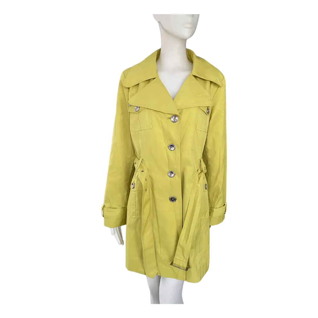 Utilitarian Midi Trench Coat Yellow SIZE L