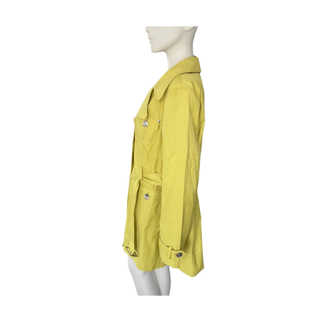 Utilitarian Midi Trench Coat Yellow SIZE L