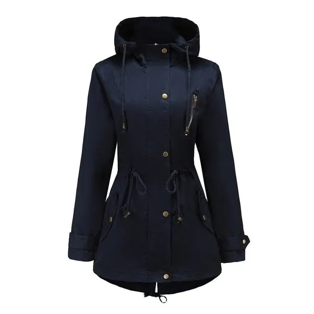 Warm Gothic Lace Up Hooded Coat