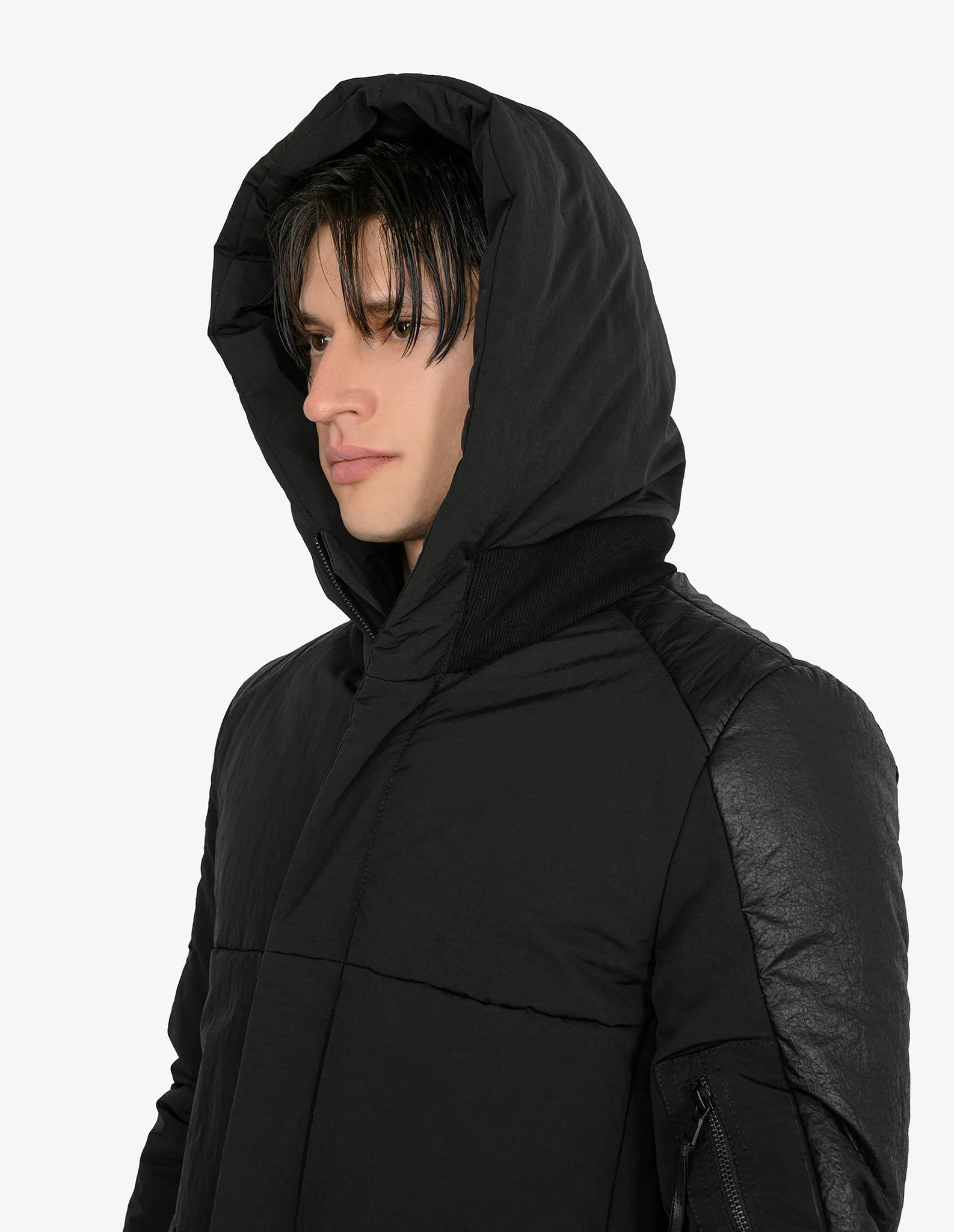 Windproof-Flap Hooded Parka