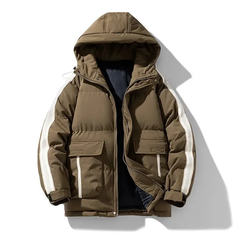 Winter Men's Cotton-padded Coat Outdoor Teen Hooded