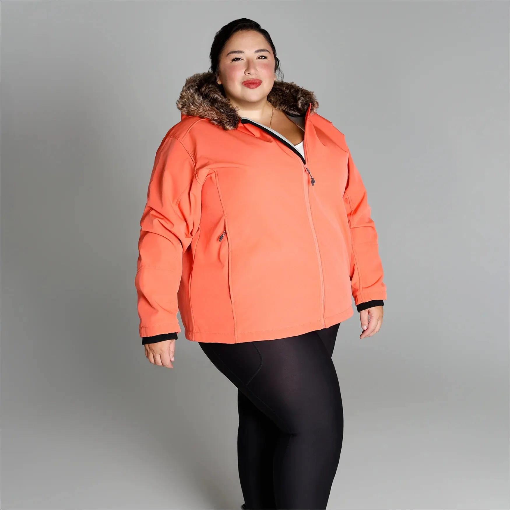 Women’s Plus Size Alta Faux Fur 1X-6X  Soft Shell Jacket