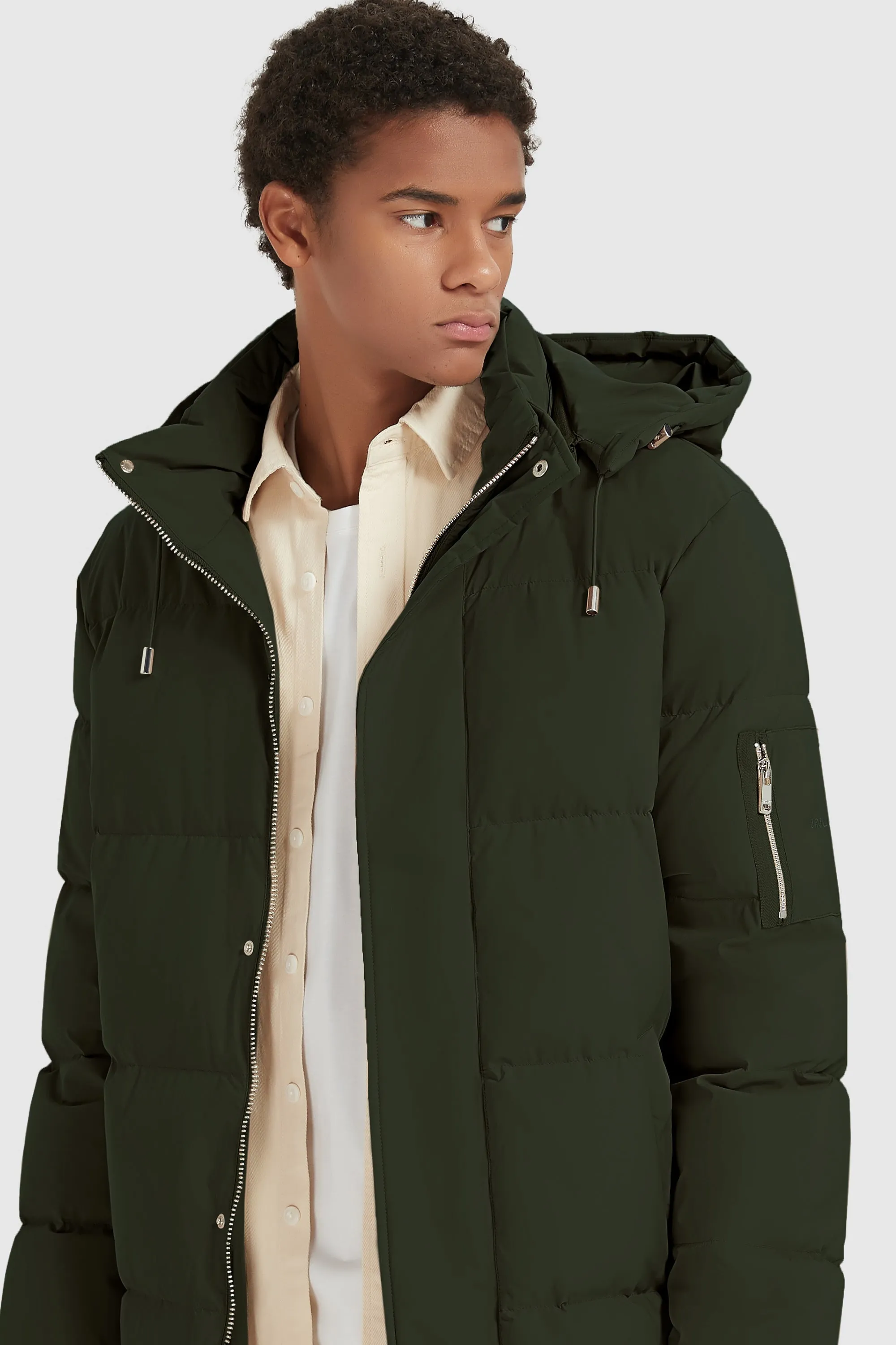 Zip Up Snap Button Thickened Down Jacket