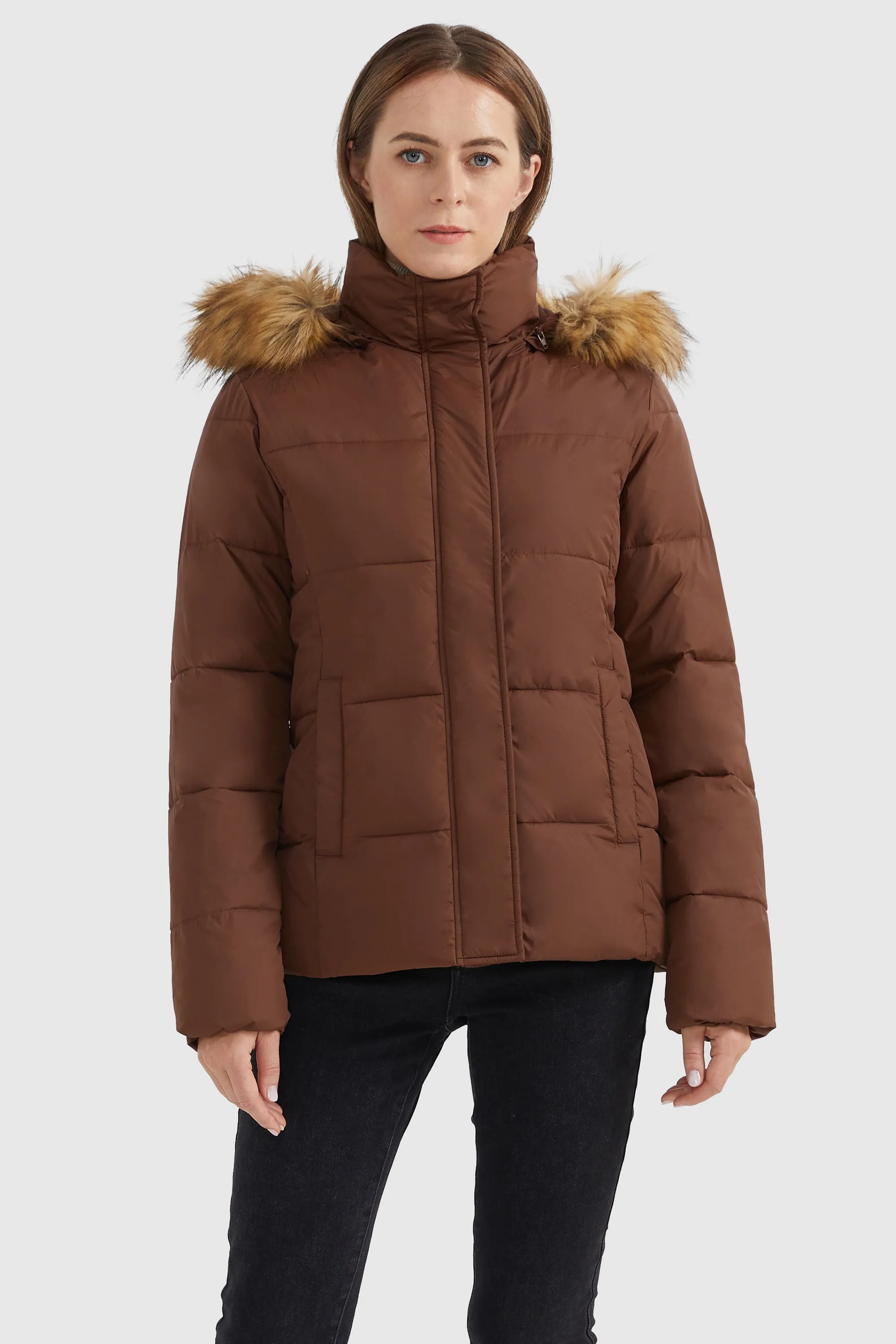 Zipper Hooded Lightweight Puffer Jacket